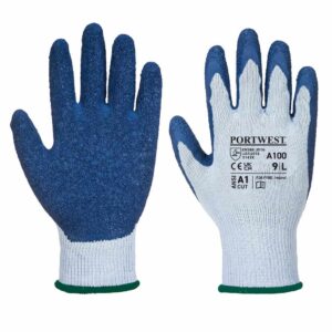 A100 Grip Safety gloves by Portwest in Blue