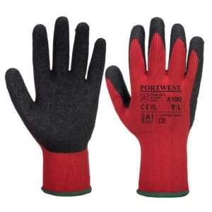 A100 Grip Safety gloves by Portwest in Red