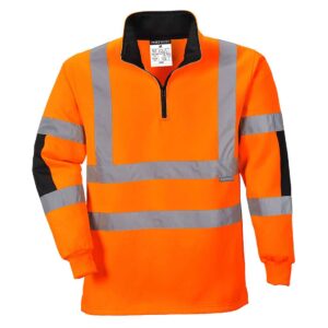 B308 Xenon Rugby Shirt By Portwest in Orange Front