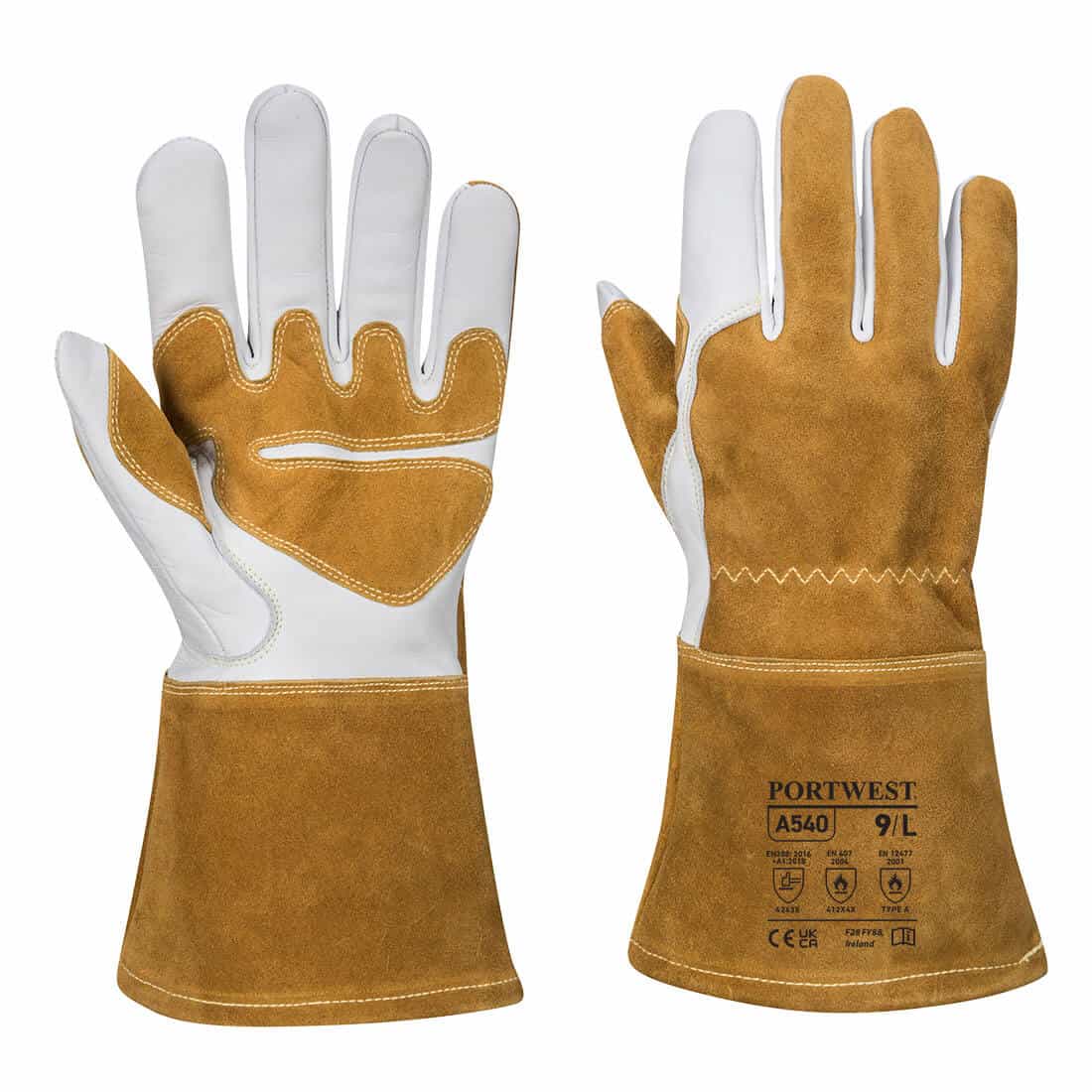 Portwest A540 Welding Gauntlet White and Brown