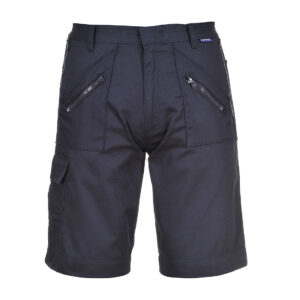 S889 Portwest Action Shorts Navy Front - workwear shorts