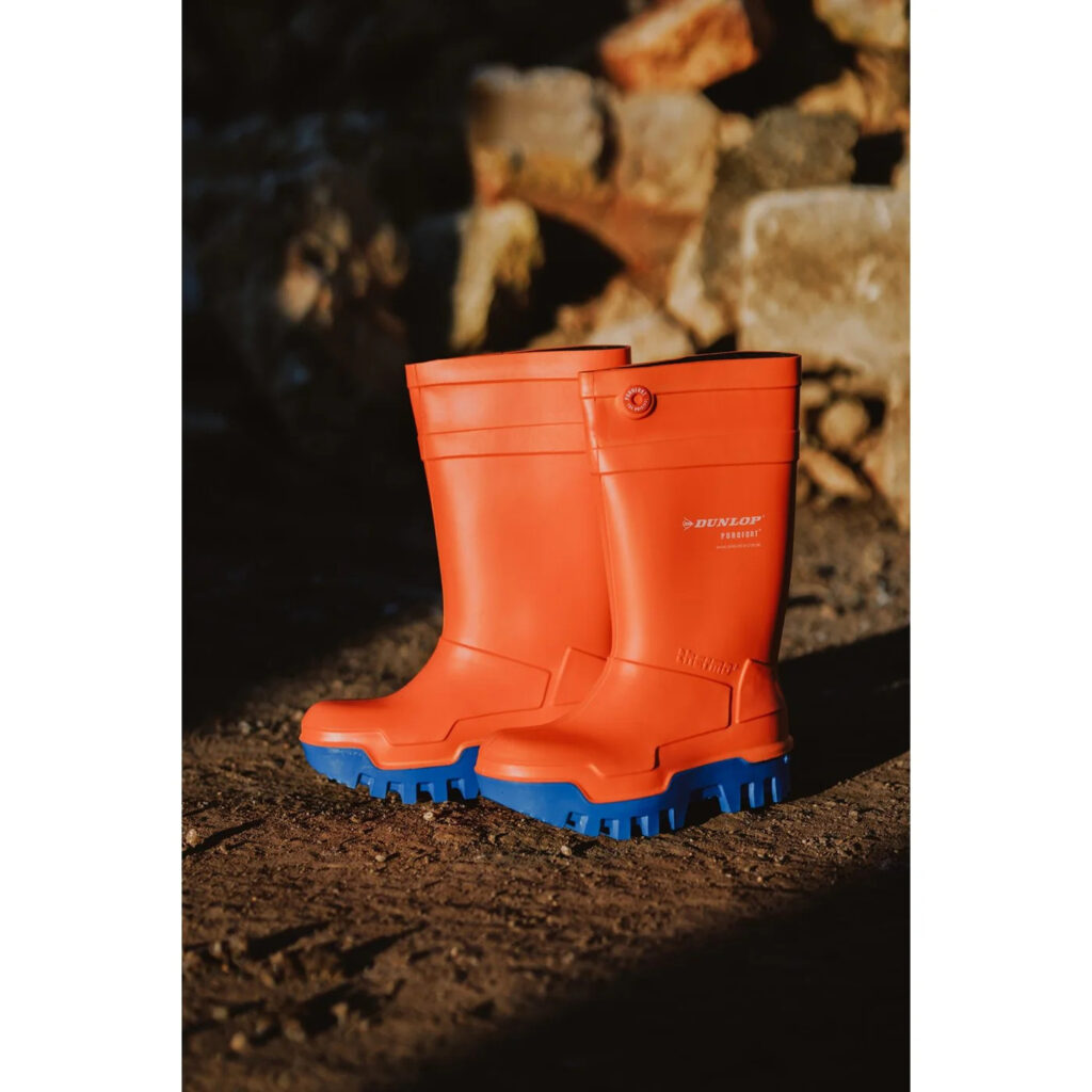 DUNLOP PUROFORT THERMO+ Safety Wellington - Hi Vis Orange Pair - Lifestyle
