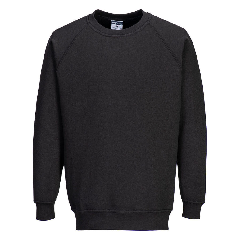 Portwest B300 Roma Sweatshirt Black Front