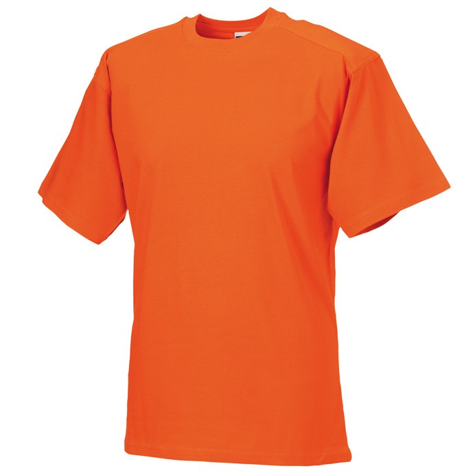 J010M Russell Heavy Duty T-shirt Orange Front