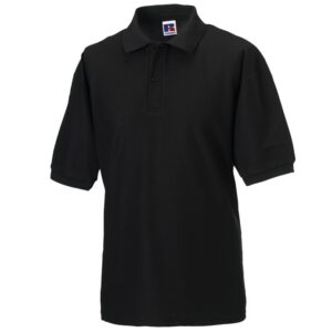J539M Russell Mens Classic Polycotton Polo Black Front