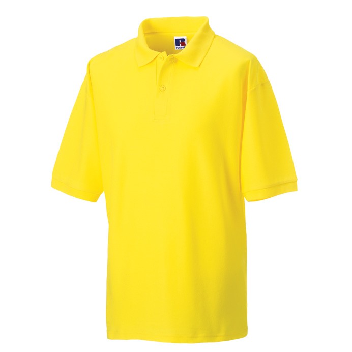 J539M Russell Mens Classic Polycotton Polo Yellow Front
