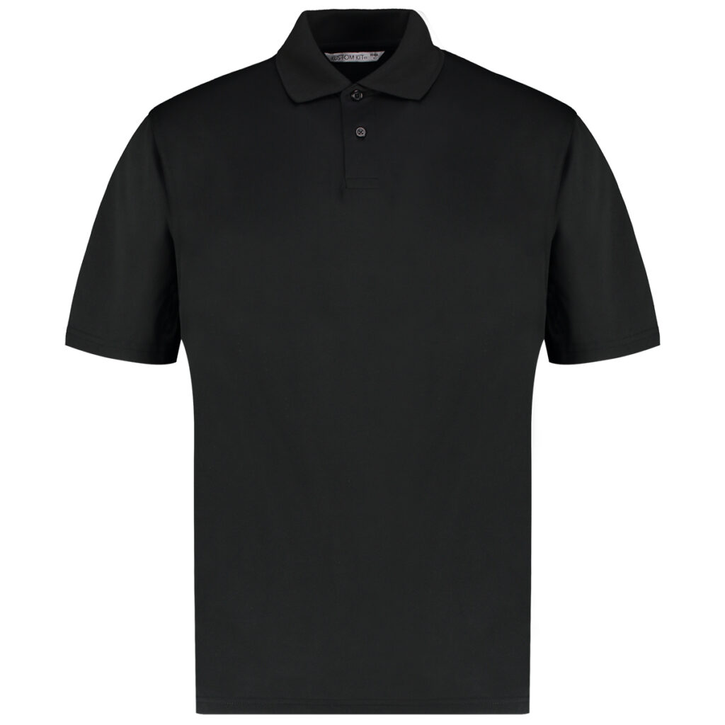 KK444M Kustom Kit Regular Fit Cooltex Plus Pique Polo Black Front