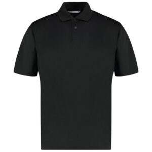 KK444M Kustom Kit Regular Fit Cooltex Plus Pique Polo Black Front