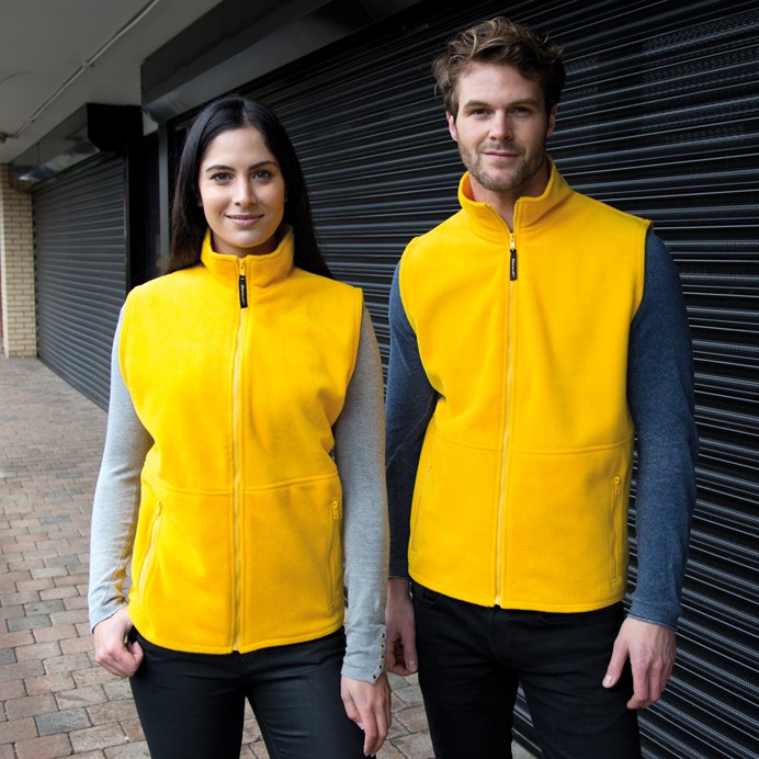 R037X Result Polartherm Fleece Bodywarmer Yellow Front Model