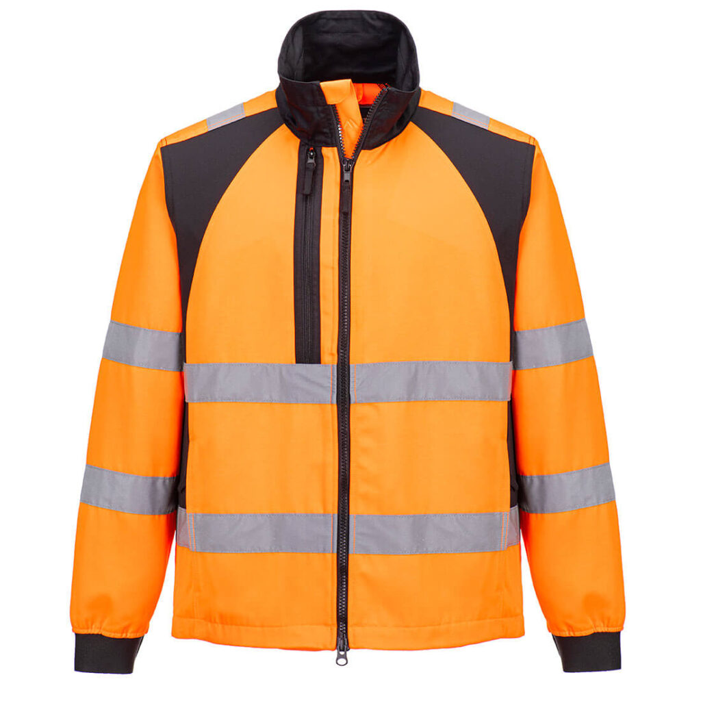 Portwest CD861 WX2 Eco Hi-Vis Work Jacket - Orange/Black - Orange hi vis work jacket
