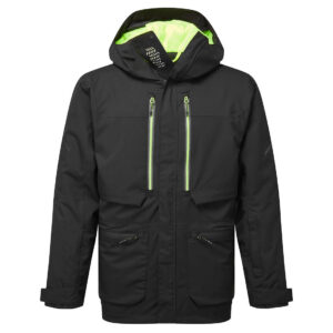 Portwest EV461 EV4 Winter Parka - Black with Green Hood inside - Front