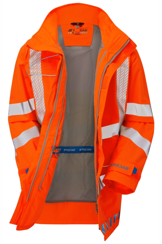 PULSAR EVO250 EVOLUTION Hi Vis Orange Storm Coat Open