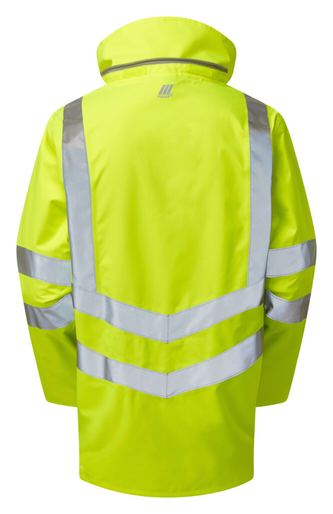Pulsar P421 Hi Vis Yellow Padded Storm Coat - Rear
