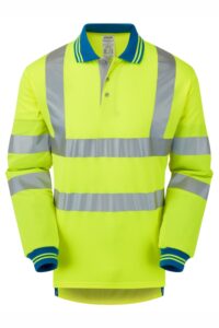 PULSAR P458 PROTECT HV Yellow Cut Resistant Sleeve Polo Shirt Front