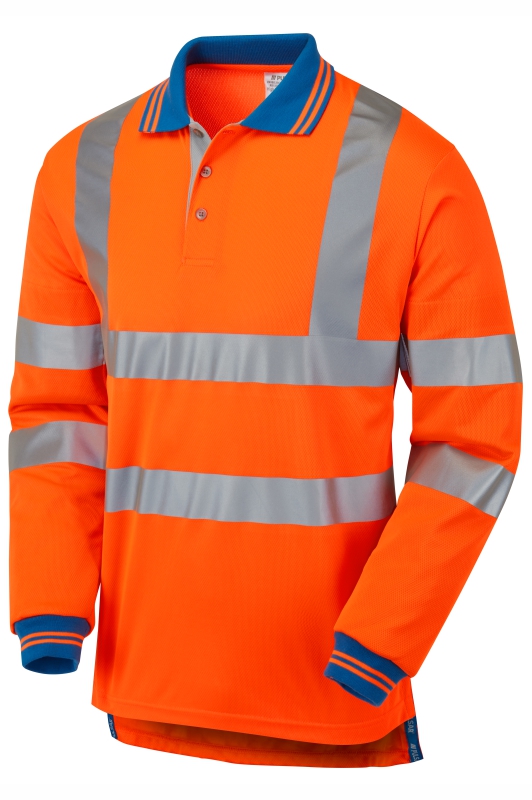 PULSAR PR470 PROTECT HV Orange Cut Resistant Sleeve Polo Shirt Front