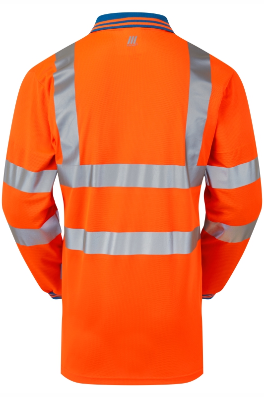 PULSAR PR470 PROTECT HV Orange Cut Resistant Sleeve Polo Shirt Rear