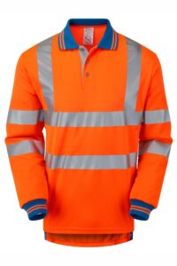 PULSAR PR470 PROTECT HV Orange Cut Resistant Sleeve Polo Shirt Front