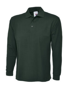 Uneek UC113 Long Sleeve Classic Polo Shirt - Bottle Green